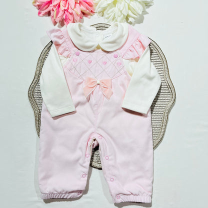 Conjunto jardineira e camisa para bebé - 3, 6 e 12M - Amor