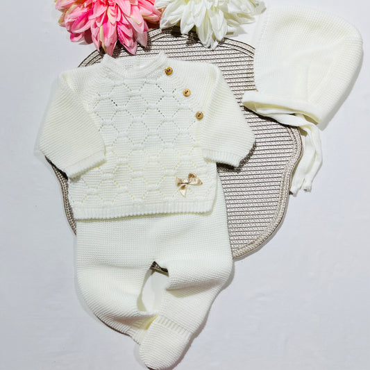 Conjunto de Saída de maternidade para Bebé 0-3 meses - Favinho - Pérola