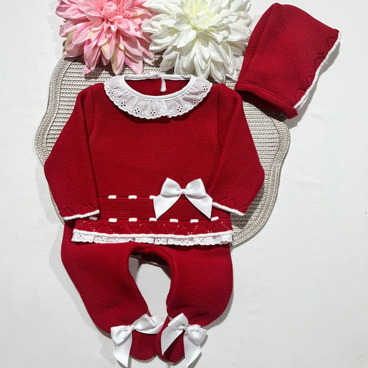 Saída de Maternidade - conjunto de 3 peças  em malha- 1/3M - Diana