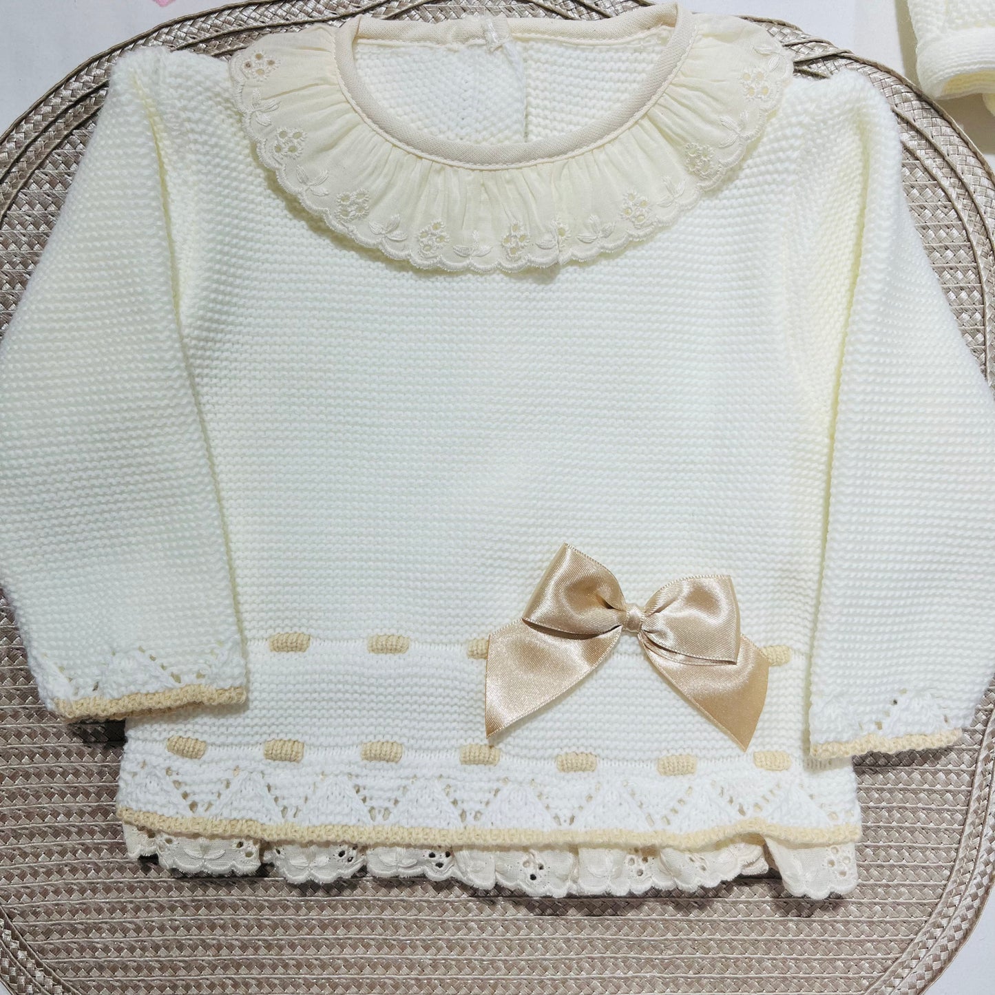 Saída de Maternidade - conjunto de 3 peças  em malha- 1/3M - Diana