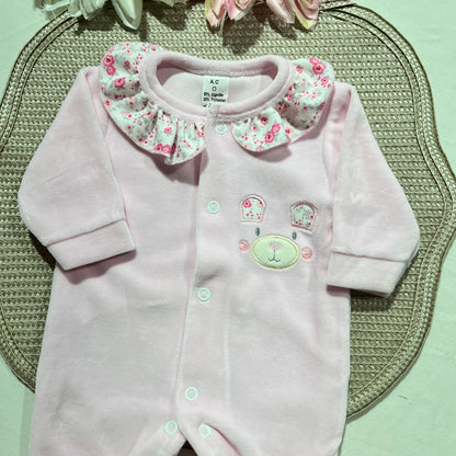 Babygrow em veludo - Ursinho Ternura - 0 e 1M