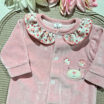 Babygrow em veludo - Ursinho Ternura - 0 e 1M