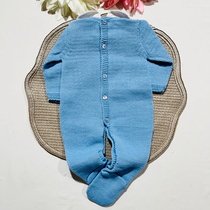 Conjunto Manuel em malha  para bebé - 1,3 e 6M - Azul cobalto