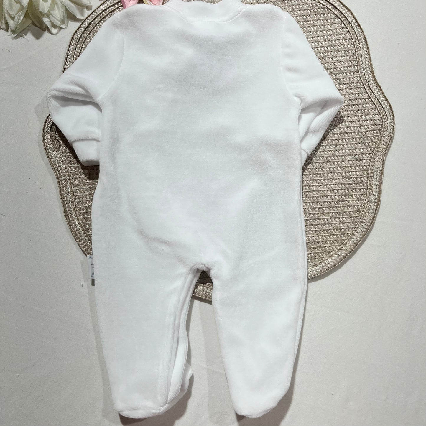 Babygrow em veludo com renda - 0/1 - Premium