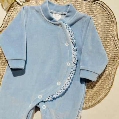 Babygrow em veludo com renda - 0/1 - Premium