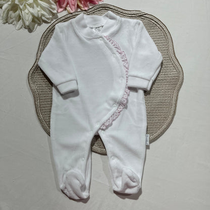 Babygrow em veludo com renda - 0/1 - Premium