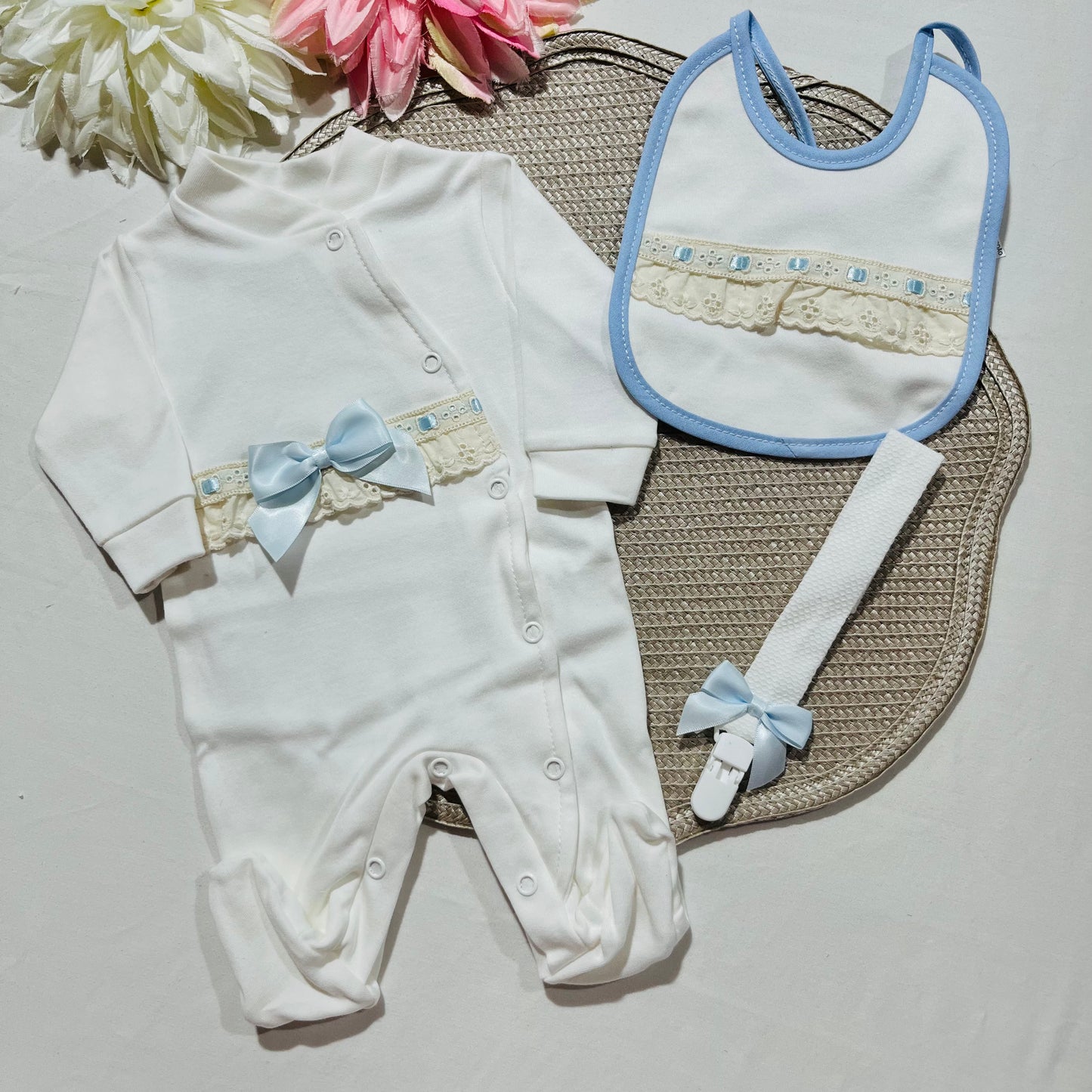 Kit Encanto para bebé 3 peças - Azul bebé