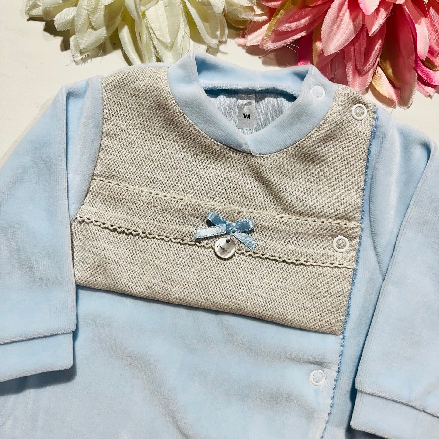Babygrow em veludo  - Linho