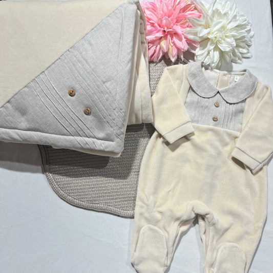 Conjunto Linho Premium para bebé - Areia