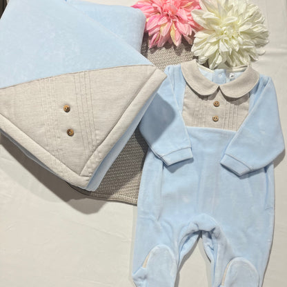 Conjunto Linho Premium para bebé - Azul bebé