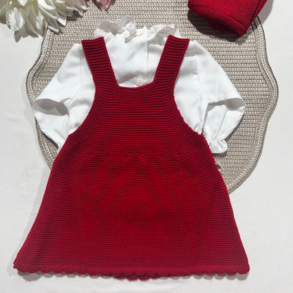 Conjunto vestido para bebé - 1/3 e 3/6M - Vermelho