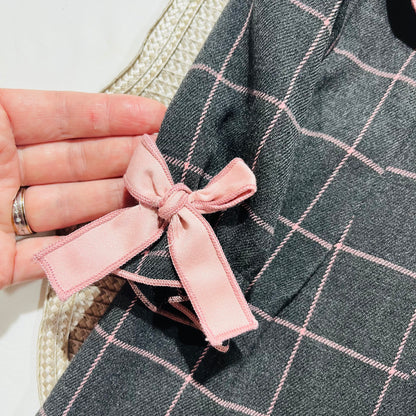 Vestido para bebé com renda e laço  - 3 e 6M