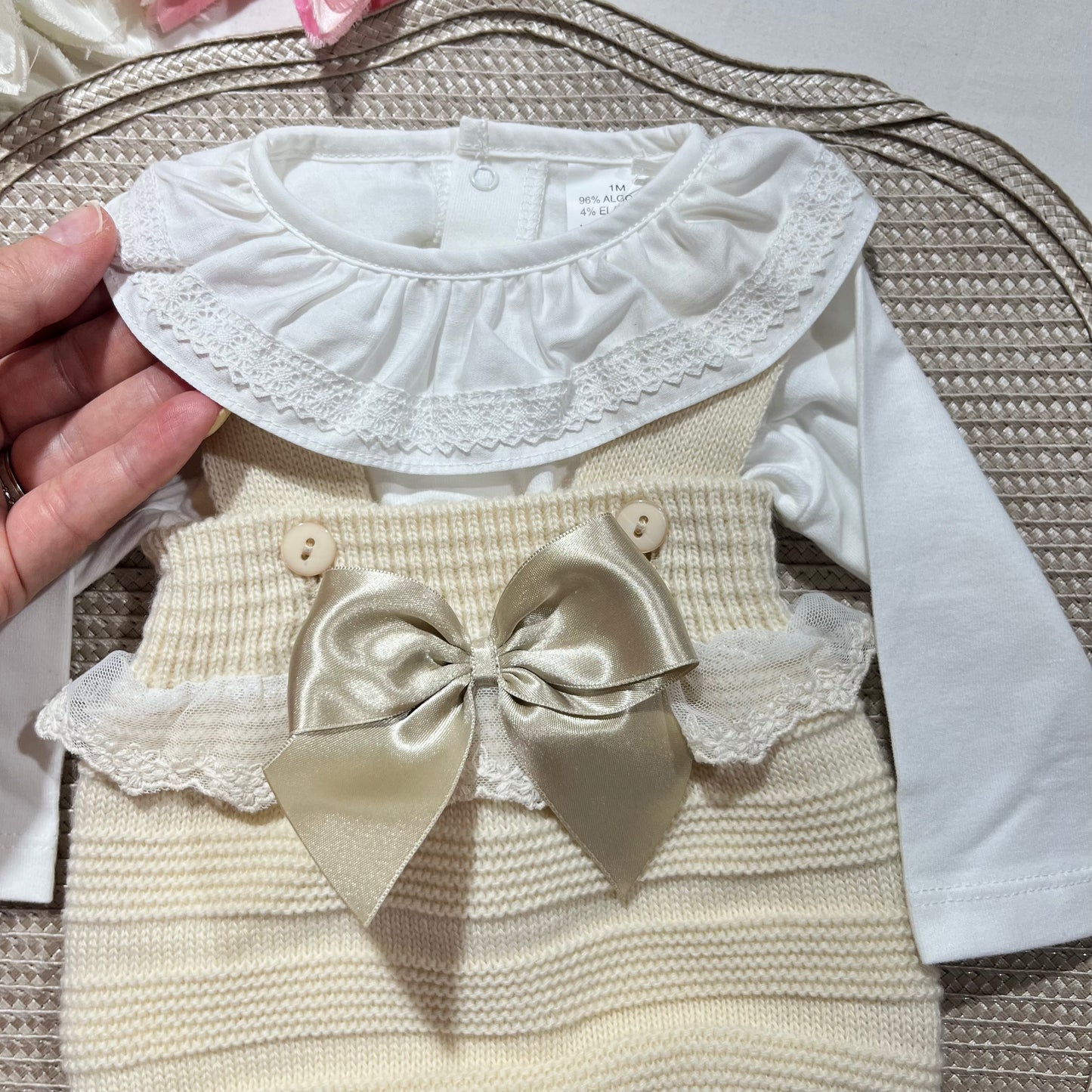 Conjunto Sophia - Fofo e body - Areia - 0/1M