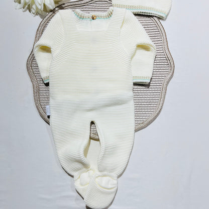 Conjunto Arco-iris em malha para bebé  - 3 peças - 1/3M - Pérola