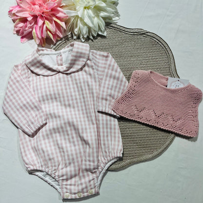 Conjunto Vichy - Fofo e colete - 1 aos 12M