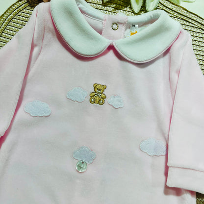 Babygrow Ternura em veludo - Rosa -  1M