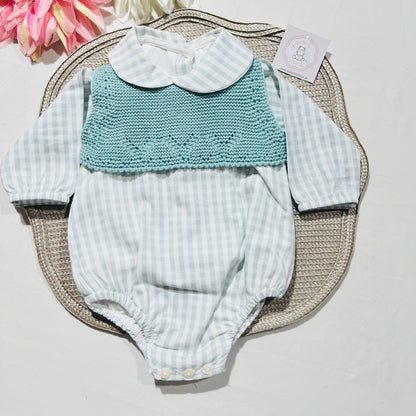 Conjunto Vichy - Fofo e colete - 1 aos 12M