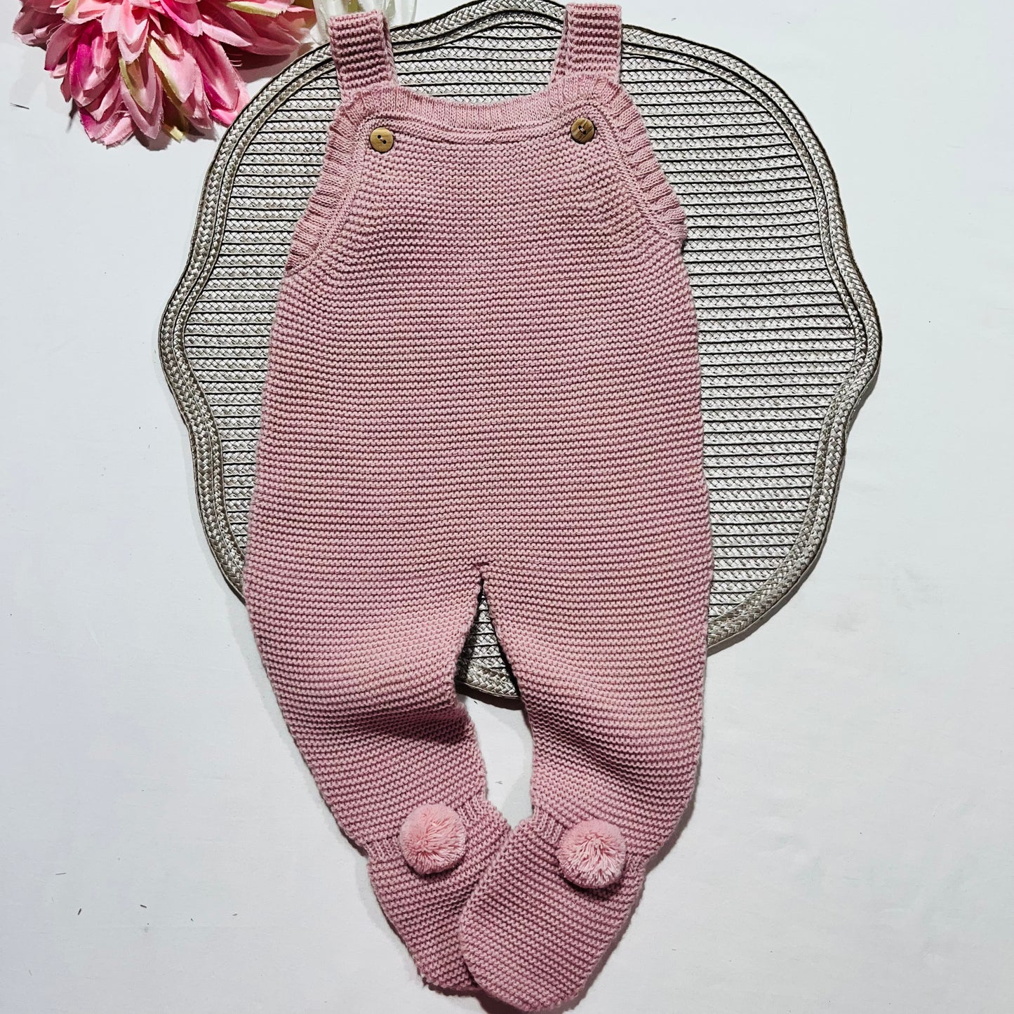 Conjunto Docinho  em malha - Rosa velho - 1 aos 12M