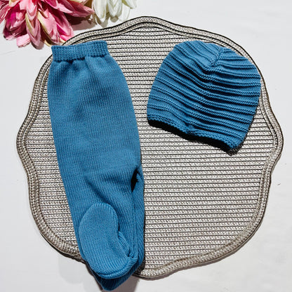 Conjunto Lucas em malha suave -Azul cobalto - 3 e 6M