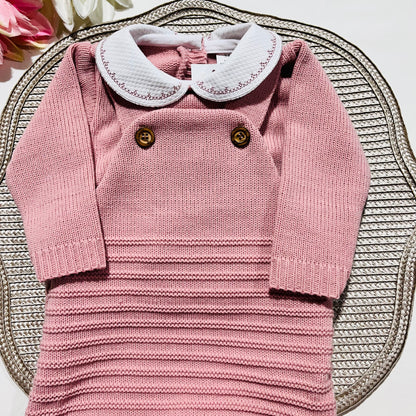 Conjunto Clara  em malha - Rosa velho - 3 e 6M