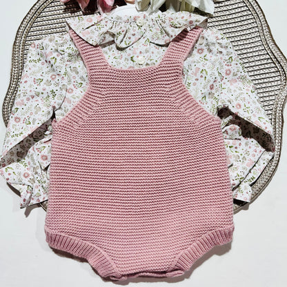 Conjunto Flor  para bebé - Rosa velho - 1 aos 12M