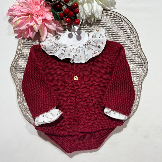 Conjunto Valentina para bebé - Vermelho - 1 aos 12M