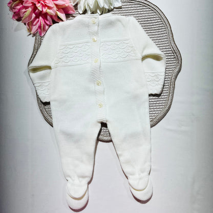 Conjunto Bianca  em malha para bebé  - Fato + Manta - Pérola - 1M