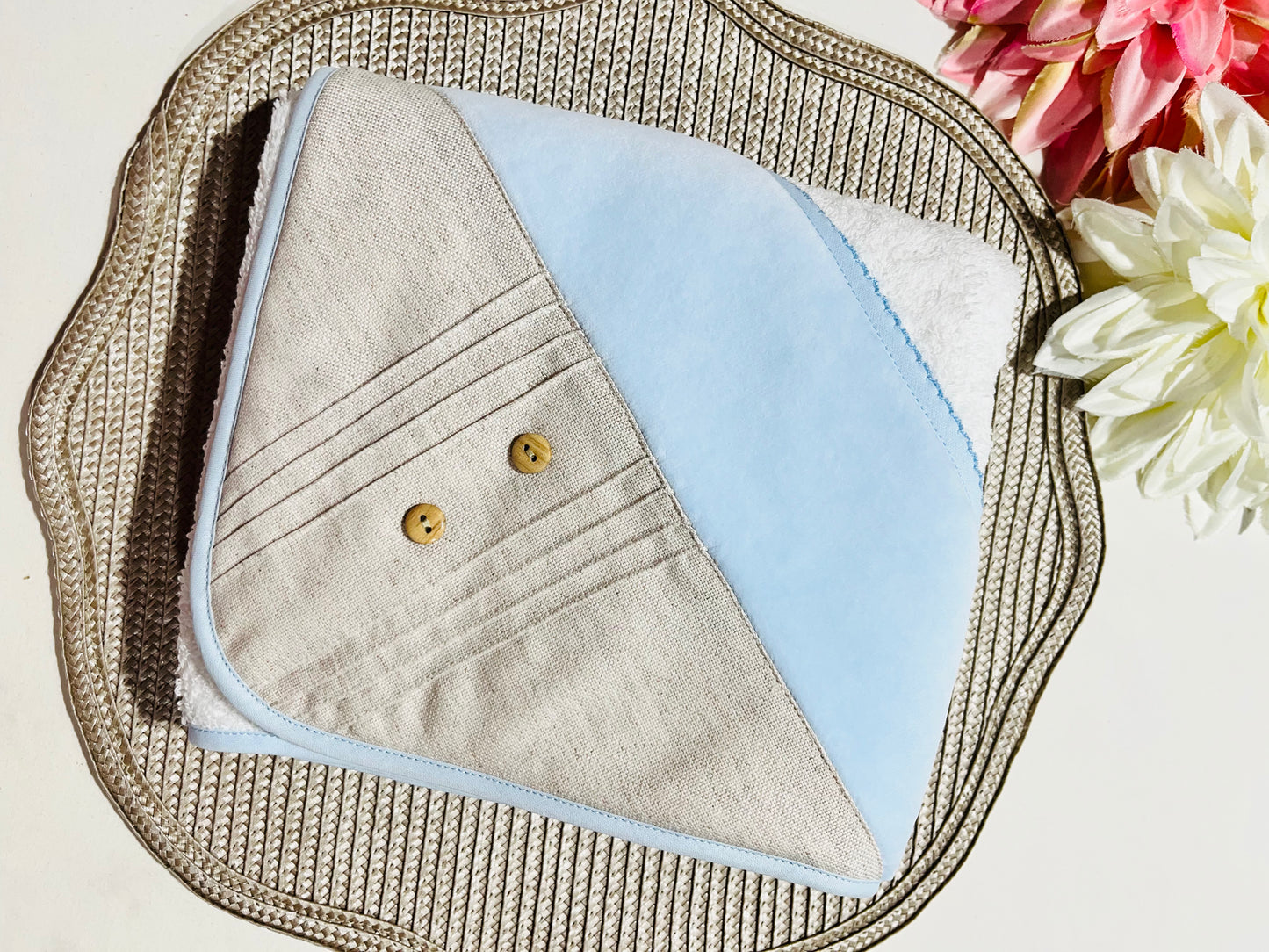 Conjunto Linho Premium para bebé - 6 peças - Azul bebé