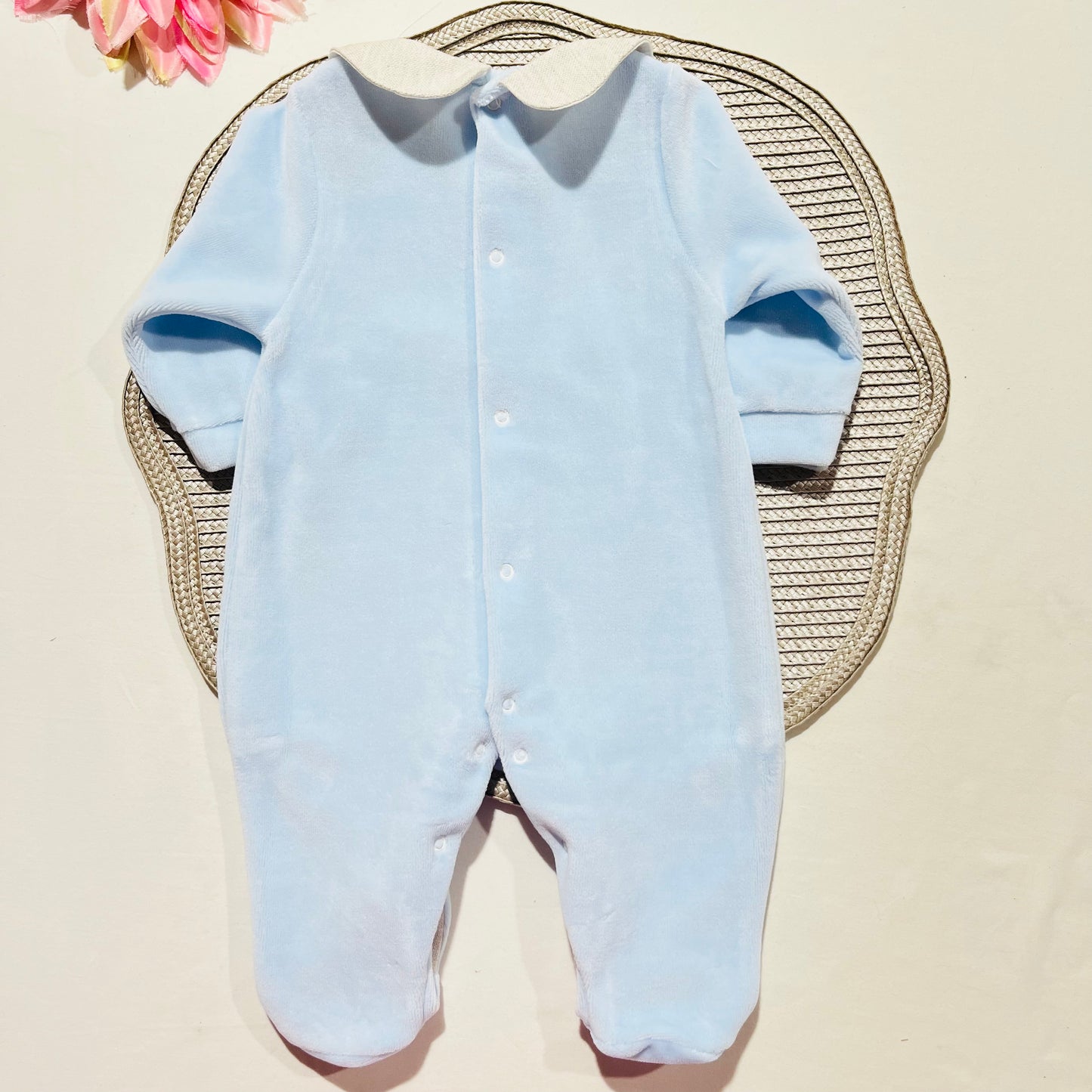 Babygrow em veludo - Linho - Qualidade PREMIUM - 1 e 3M - Azul