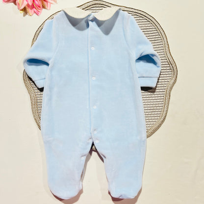Babygrow em veludo - Linho - Qualidade PREMIUM - 1 e 3M - Azul