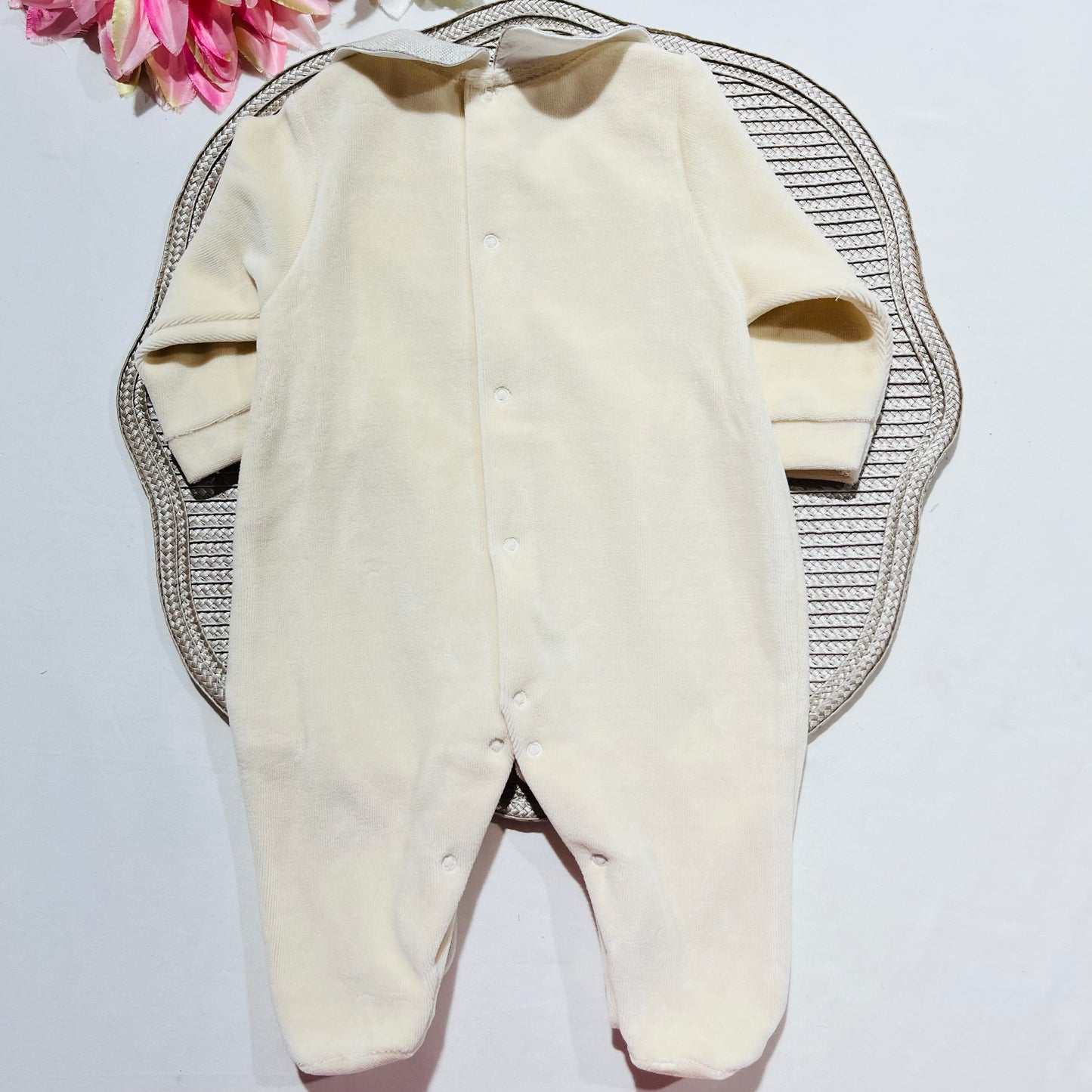 Babygrow em veludo - Linho - Qualidade PREMIUM - 1 e 3M - Bege