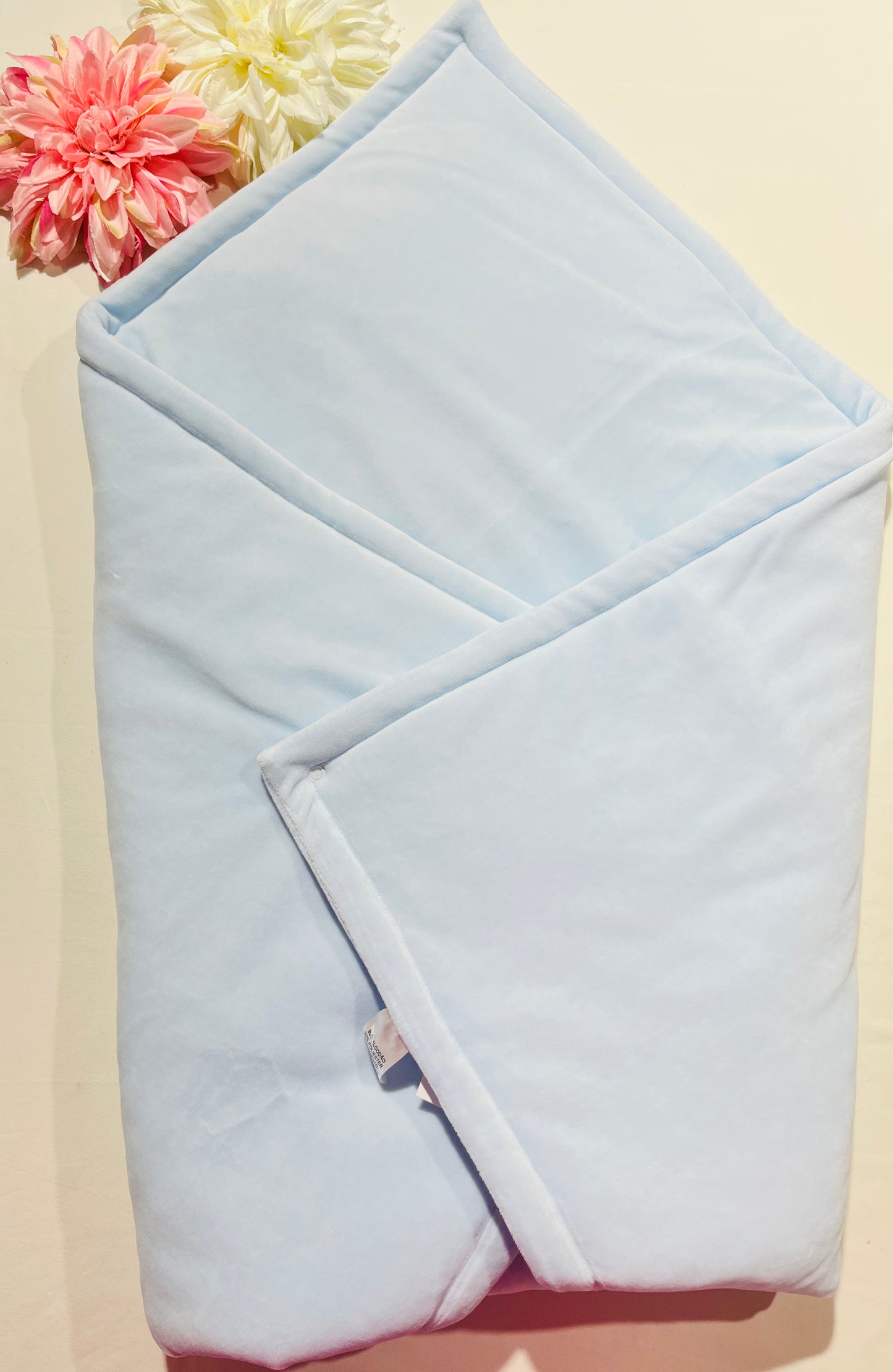 Manta envelope em veludo para bebé - Linho - Qualidade PREMIUM -  Azul
