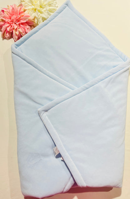 Manta envelope em veludo para bebé - Linho - Qualidade PREMIUM -  Azul