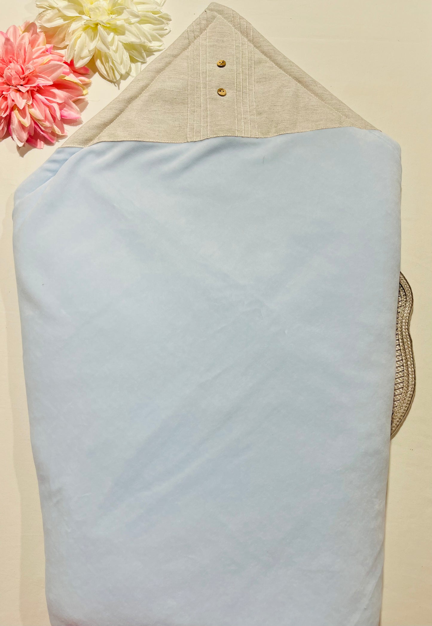 Manta envelope em veludo para bebé - Linho - Qualidade PREMIUM -  Azul