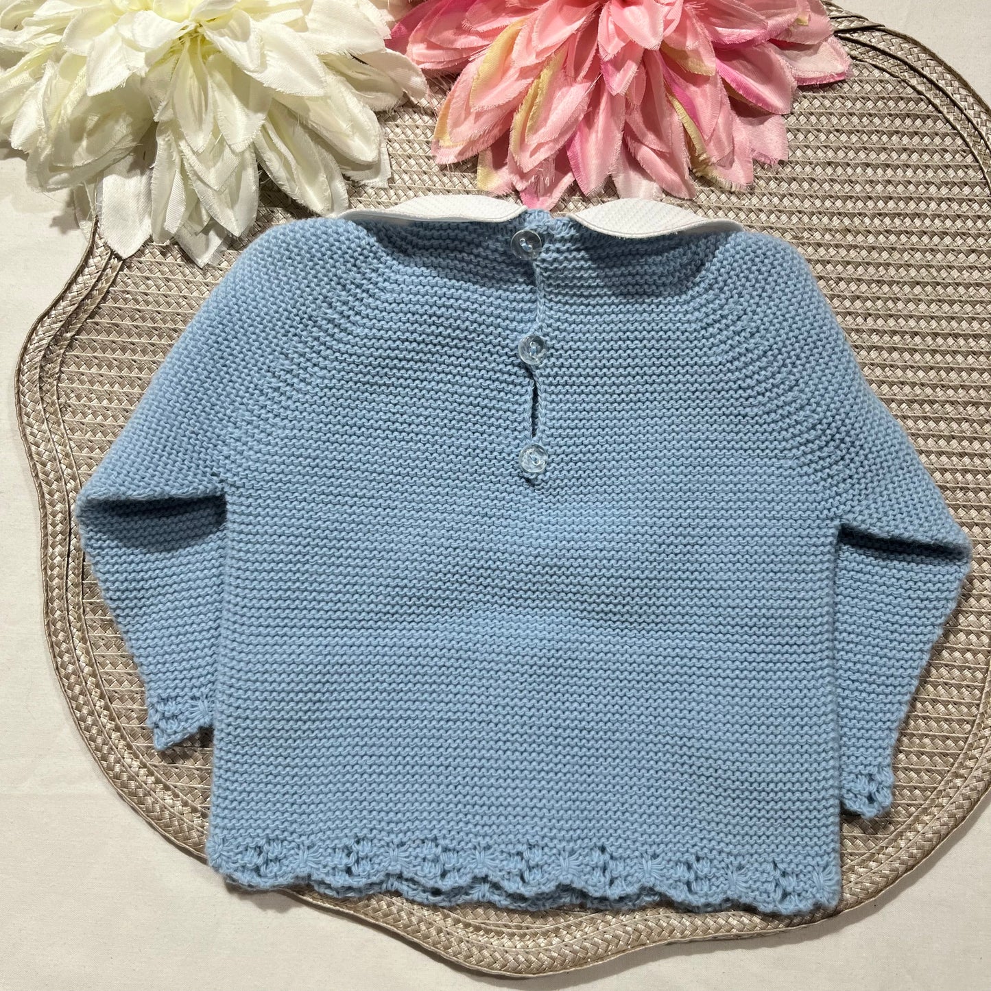 Conjunto Rodrigo em malha - 1/3M - Azul cobalto