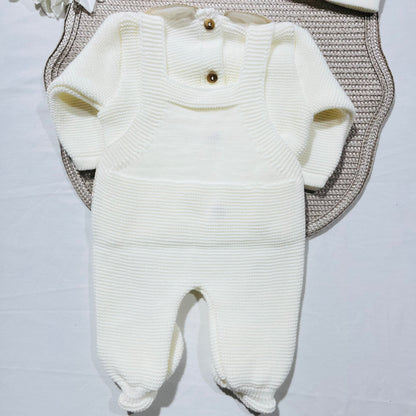 Conjunto Cindy em malha para bebé - 1/3M - Pérola