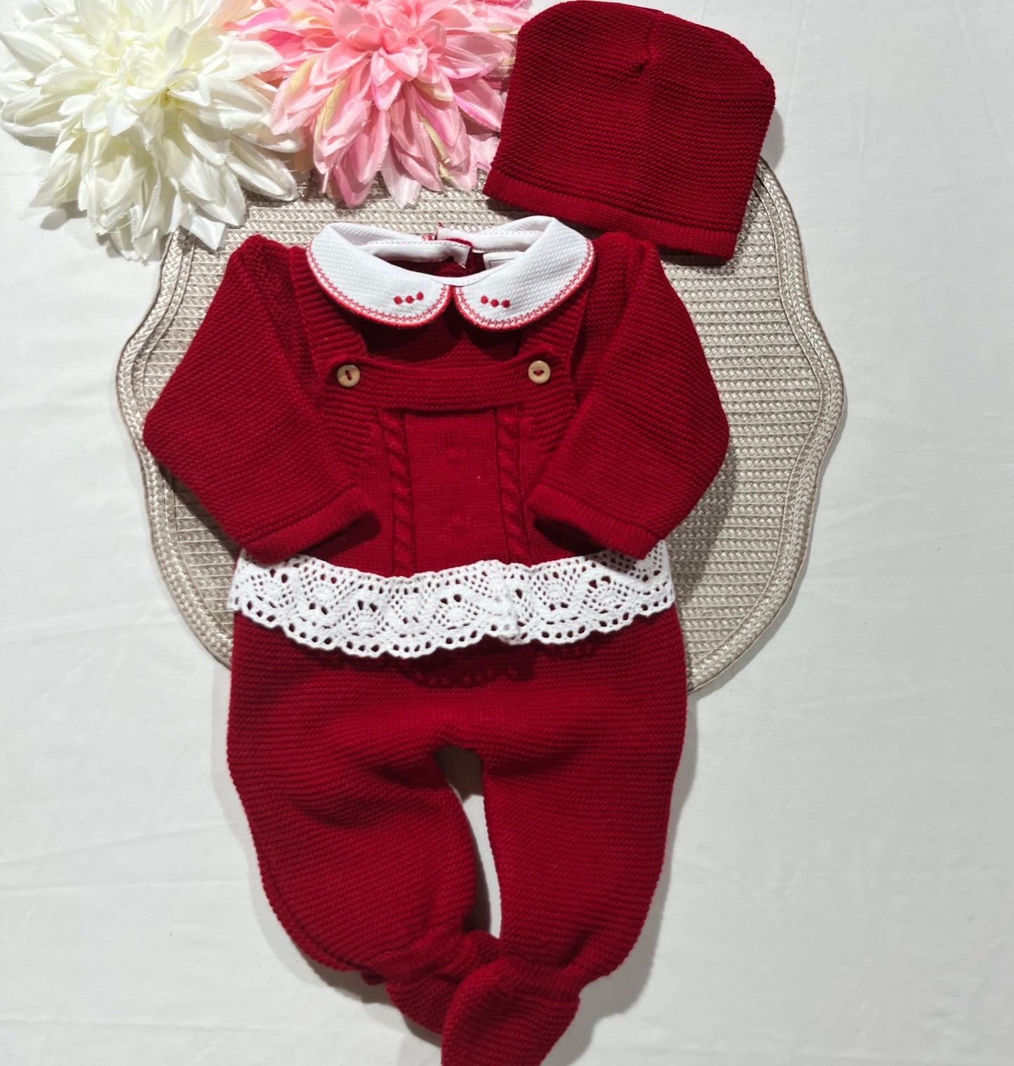 Conjunto Cindy em malha para bebé - 1/3M - Vermelho