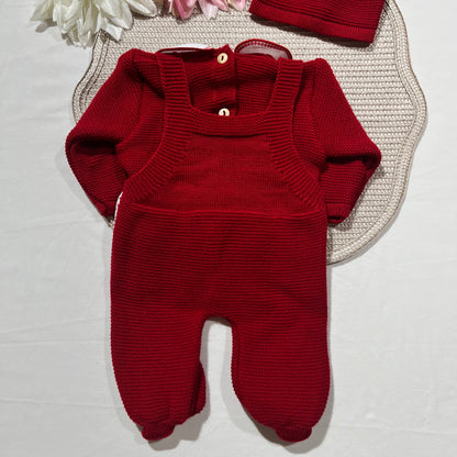 Conjunto Cindy em malha para bebé - 1/3M - Vermelho
