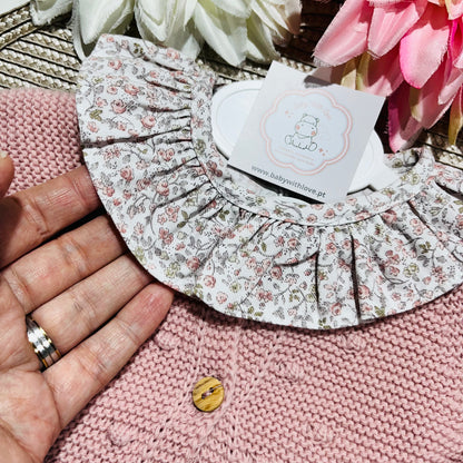 Conjunto Flor em malha para bebé - 1 aos 12M - Rosa velho