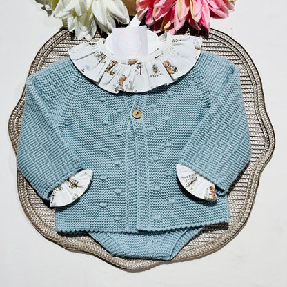 Conjunto Sonho em malha para bebé - 1 aos 12M - Azul claro