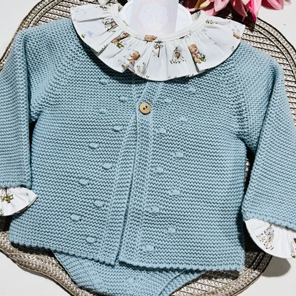 Conjunto Sonho em malha para bebé - 1 aos 12M - Azul claro