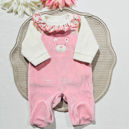 Conjunto para bebé - Urso ternura - 0 aos 2M - Rosa velho
