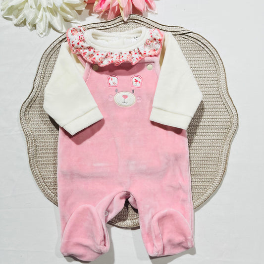Conjunto para bebé - Urso ternura - 0 aos 2M - Rosa velho