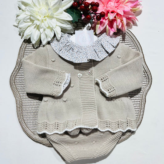 Conjunto Maria  em malha - 1 aos 12M - Areia