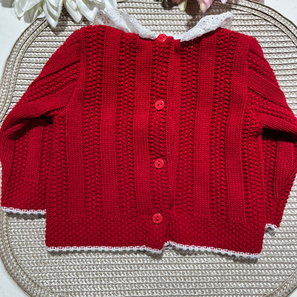 Conjunto Leonor  em malha - 1 M - Vermelho