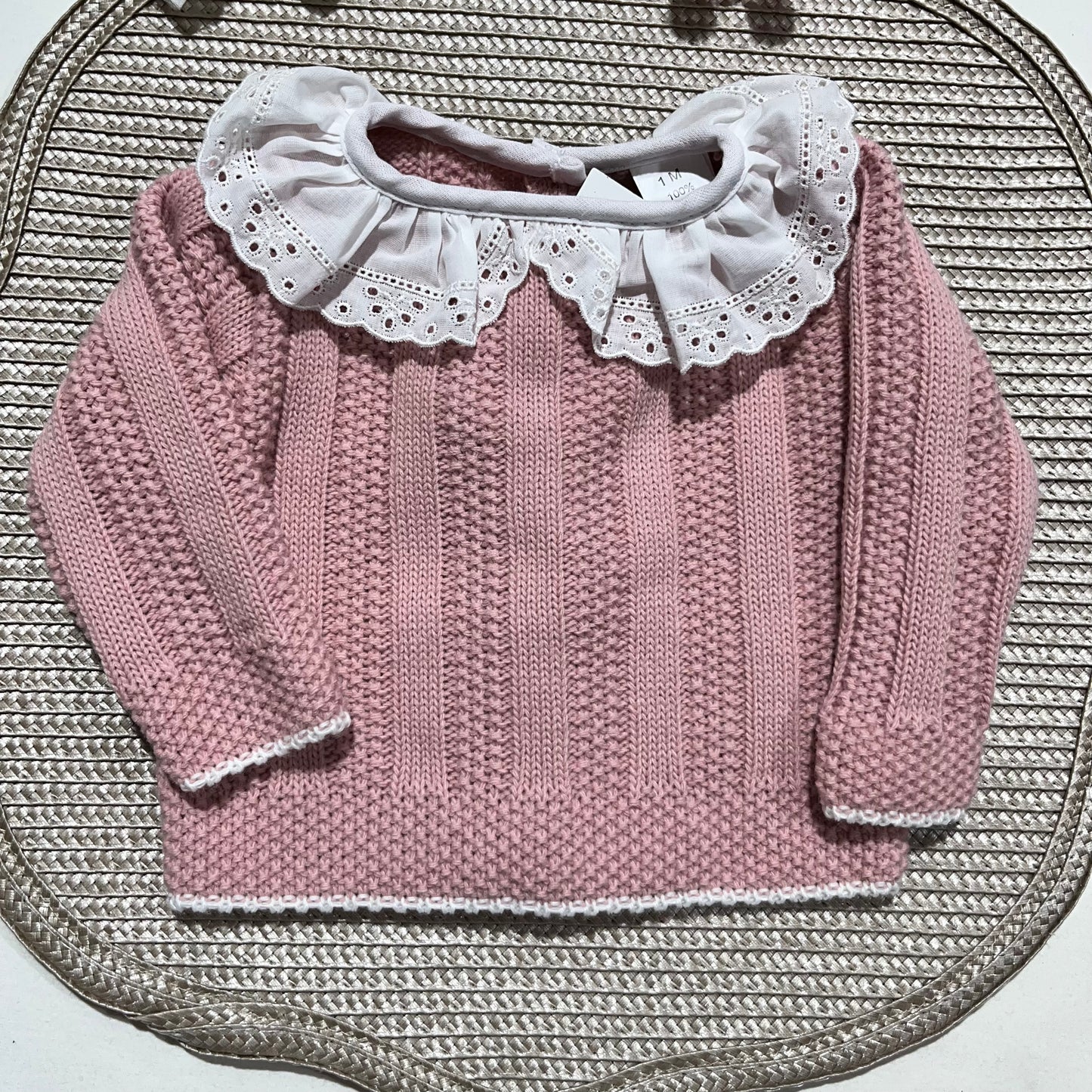 Conjunto Leonor  em malha - 1M e 3M - Rosa velho