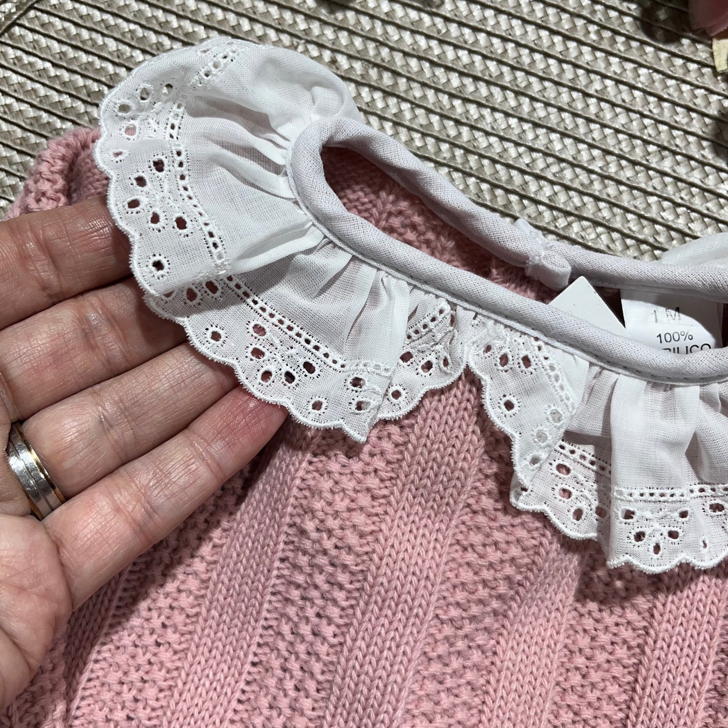 Conjunto Leonor  em malha - 1M e 3M - Rosa velho