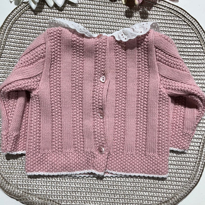 Conjunto Leonor  em malha - 1M e 3M - Rosa velho