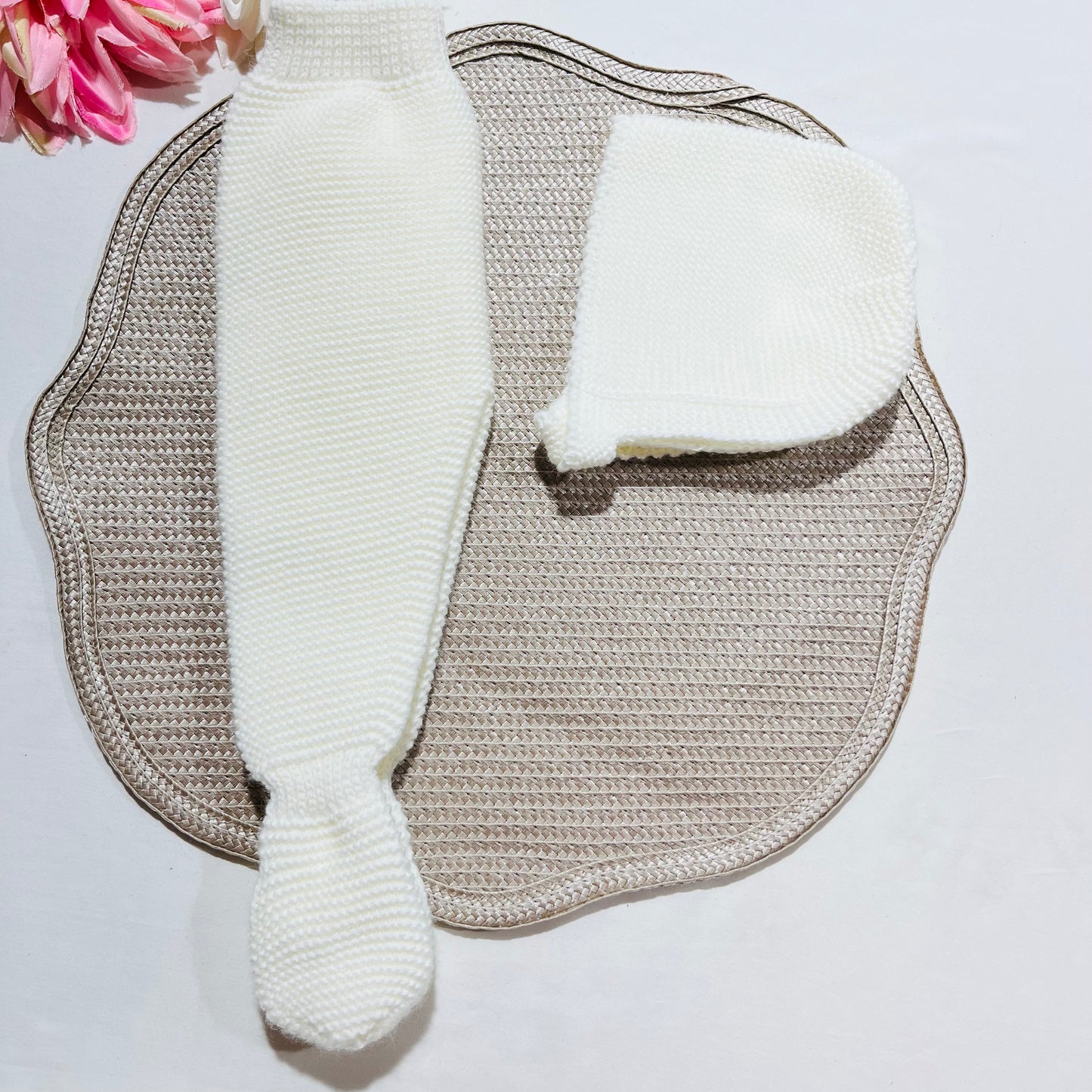 Conjunto de malha para bebé - 3 peças -1/3M e 3/6M - Pérola