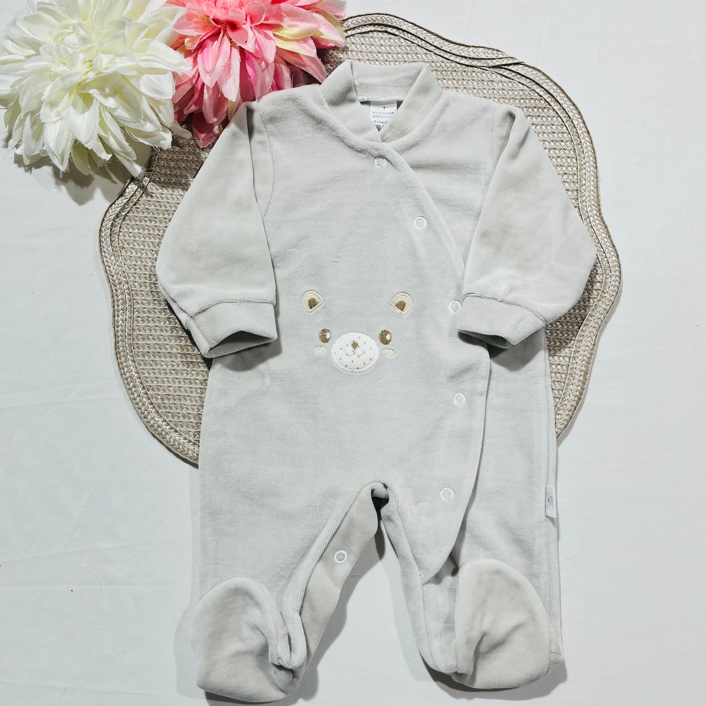 Babygrow Pituco em veludo - 1 aos 2M